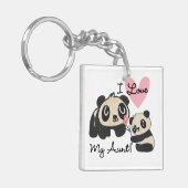 Panda's I houden van Mijn Tante Sleutelhanger (Voorkant Links)