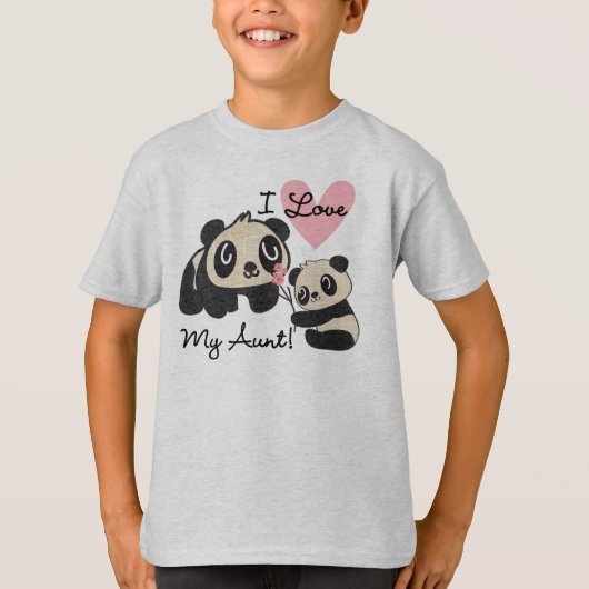 Panda's I houden van Mijn Tante T-shirt (Voorkant)