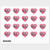 Pandas I Love mama Hart Sticker (Vel)