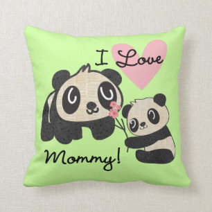 Pandas I Love mama Kussen