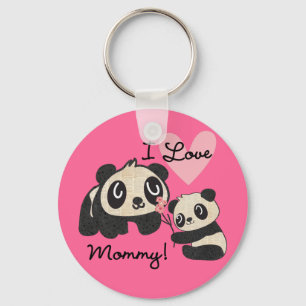 Pandas I Love mama Sleutelhanger