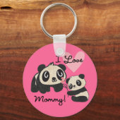 Pandas I Love mama Sleutelhanger (Voorkant)