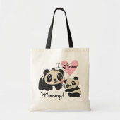 Pandas I Love mama Tote Bag (Voorkant)