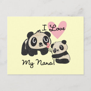 Pandas I Love My Nana Briefkaart