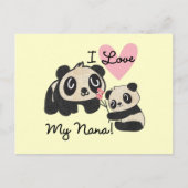 Pandas I Love My Nana Briefkaart (Voorkant)