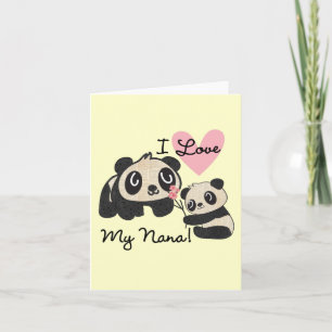 Pandas I Love My Nana Kaart