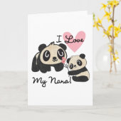 Pandas I Love My Nana Kaart (Gele Bloem)
