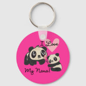 Pandas I Love My Nana Sleutelhanger (Voorkant)