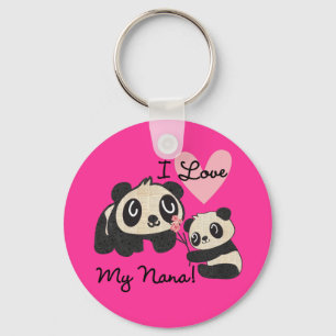Pandas I Love My Nana Sleutelhanger