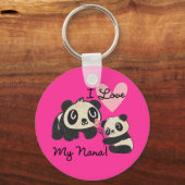 Pandas I Love My Nana Sleutelhanger (Voorkant)