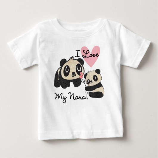 Pandas Ik hou van mijn Nana Baby Tutu Bodysuit (Voorkant)