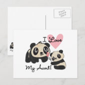 Pandas Ik hou van mijn tante Briefkaart (Voorkant / Achterkant)