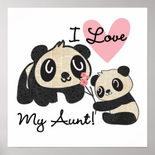 Pandas Ik hou van mijn tante Poster