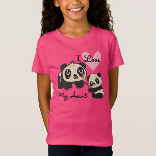 Pandas Ik hou van mijn tante T-shirt