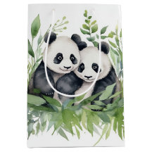Panda's in bamboebladeren