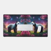 Panda's in een Fantasy Garden Bureaumat (Keyboard & Muis)