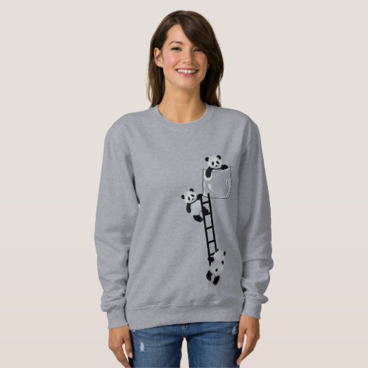 Pandas in een zak trui (Voorkant volledig)