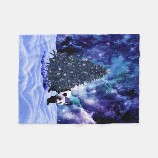 Panda's kerstfeestdag op de Noordpool Fleece Deken (Voorkant (Horizontaal))