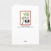Panda's kerstmaaltijd! feestdagen kaart (Achterkant)
