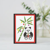 Panda's kerstmaaltijd! feestdagenkaart (Staand voorkant)