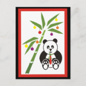 Panda's kerstmaaltijd! feestdagenkaart (Voorkant)