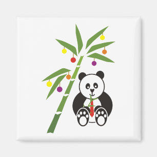 Panda's kerstmaaltijd magneet