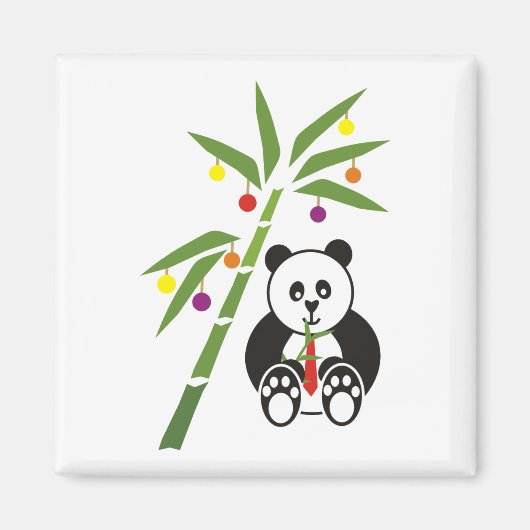 Panda's kerstmaaltijd magneet (Voorkant)