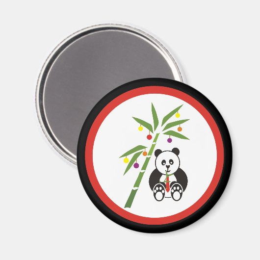 Panda's kerstmaaltijd! magneet (Voorkant / Achterkant)