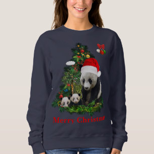 Panda's kerstmis vieren trui