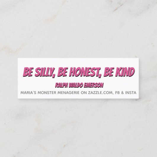 Pandas Kindness Kaarten Mini Visitekaartje (Achterkant)