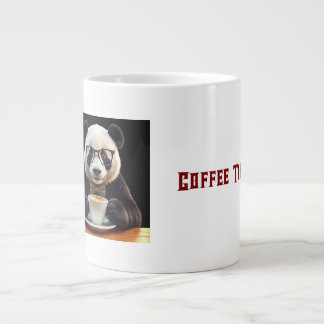 Panda's koffiepauze grote koffiekop