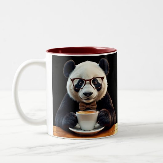 Panda's koffiepauze tweekleurige koffiemok (Links)