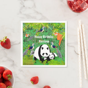 Pandas Lady Amherst's Pheasants Red Pandas Bamboo Servet