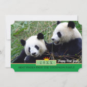 Panda's Love & Happy New Year Kaart/China Feestdagenkaart (Voorkant)