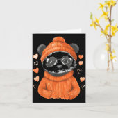 Panda's Met Harten Houden Van Valentijnsdag Vrouwe Kaart (Gele Bloem)