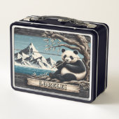 Panda's Mountain Perch: Bamboo Repose (Achterkant)