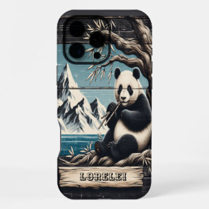 Panda's Mountain Perch: Bamboo Repose iPhone 16 Pro Max Hoesje