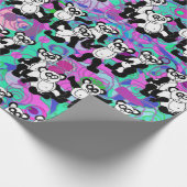 Panda's op paarse cadeaupapier (Hoek)