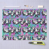 Panda's op paarse tissuepapier (Craft)