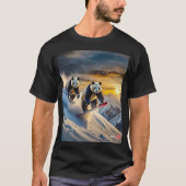 Panda's op snowboards ontwerp van Rich AMeN Gill T-shirt (Voorkant)