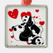 pandas "panda beren" "panda beer baby" "kawaii pan metalen ornament (Voorkant)