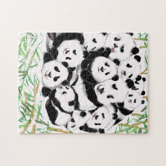 Pandas - Pandemisch - Big Hug - Tekenend Collectie Legpuzzel (Horizontaal)