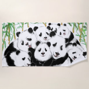Pandas - Pandemisch - Big Hug - Tekenende Collecti Strandlaken