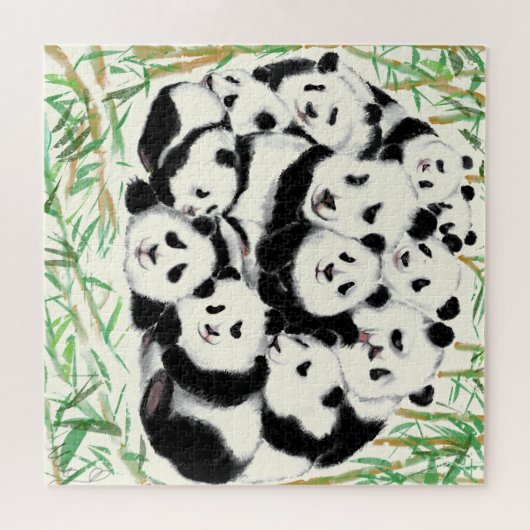 Pandas - Pandemisch - Big Hugs - Tekenend Collecti Legpuzzel (Horizontaal)