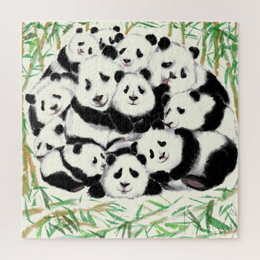 Pandas - Pandemisch - Big Hugs - Tekenend Collecti Legpuzzel (Verticaal)