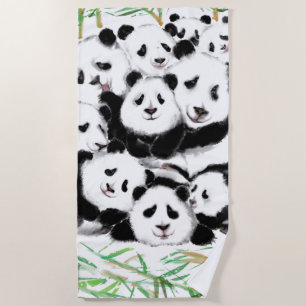 Pandas - Pandemisch - Big Hugs - Tekenend Collecti Strandlaken
