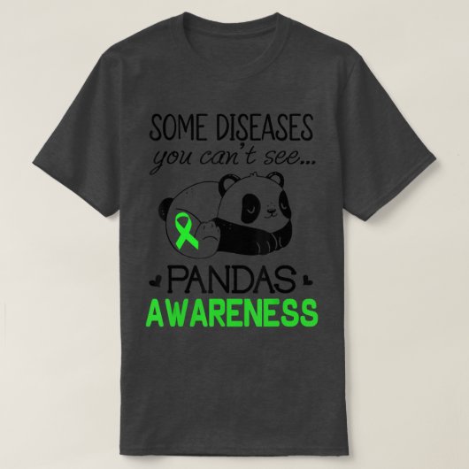 Pandas Pans Awareness Shirt Green Ribbon Pans Dise (Design voorkant)