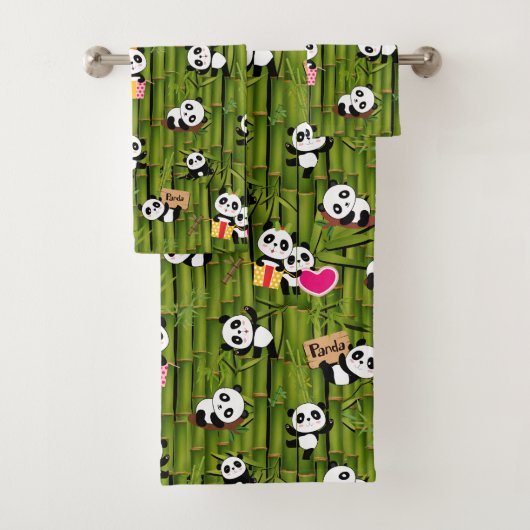 Panda's Patroon 2 Bad Handdoek (Insitu)