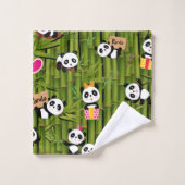 Panda's Patroon 2 Bad Handdoek (Wasdoekje)