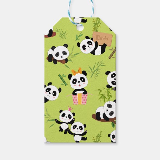 Panda's Patroon 3 Cadeaulabel (Voorkant)